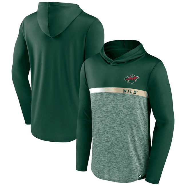 Men's Green Minnesota Wild Podium Defender Pullover Hoodie